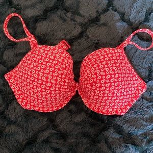Aerie Padded Red Floral Swim Top 36DD